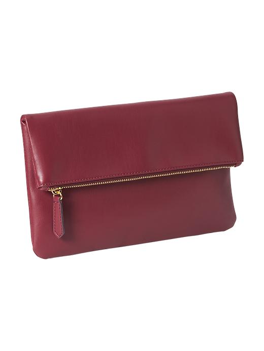 View large product image 1 of 2. Faux-Leather Fold-Over Clutch