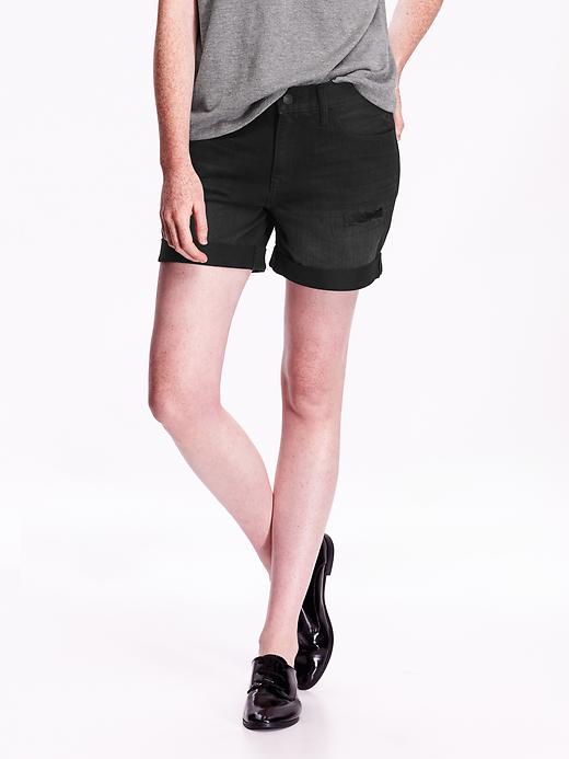 View large product image 1 of 2. Women's Boyfriend Cuffed Denim Shorts