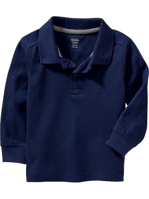 View large product image 1 of 1. Long-Sleeve Pique Polo for Toddler Boys