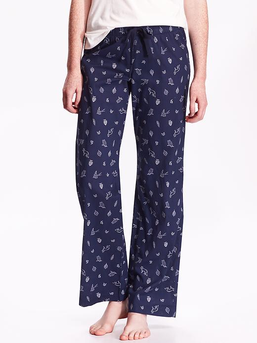 View large product image 1 of 1. Patterned Poplin Lounge Pants