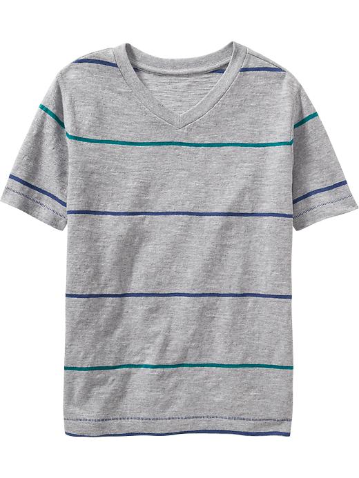 View large product image 1 of 1. Boys Striped V-Neck Tees