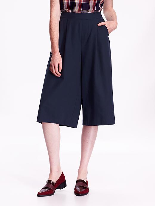 View large product image 1 of 1. High-Rise Pleated Culottes