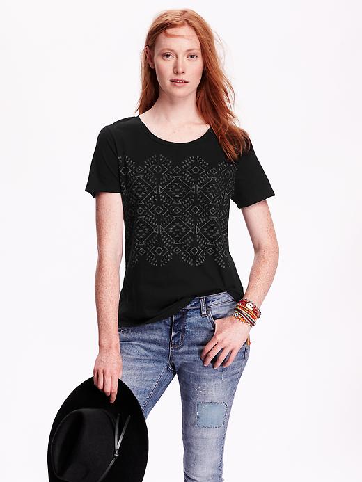 View large product image 1 of 2. Rounded-Hem Graphic Tee