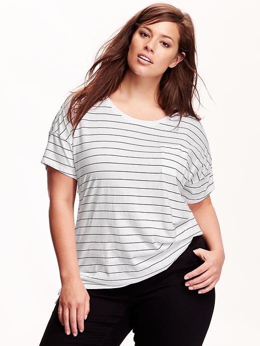 View large product image 1 of 1. Boyfriend Plus-Size Pocket Tee