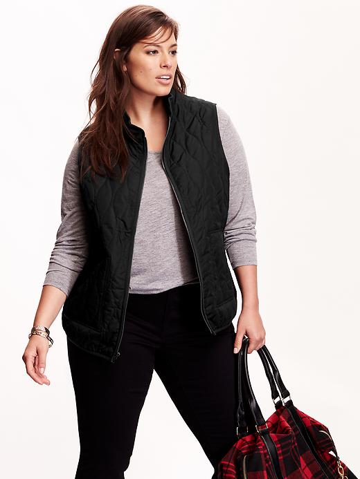 View large product image 1 of 2. Women's Plus Quilted Zip Vest