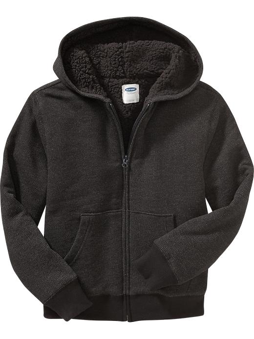 View large product image 1 of 1. Boys Fleece-Lined Zip-Front Hoodie