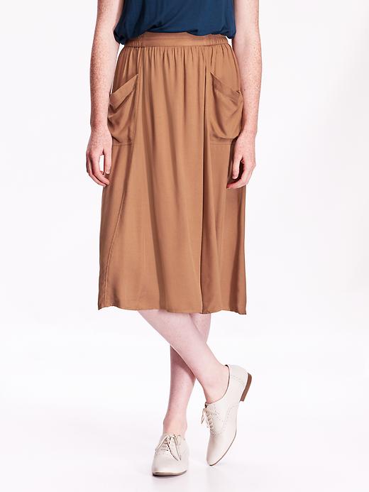 View large product image 1 of 2. Twill Midi Skirt