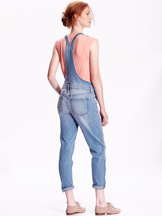 View large product image 2 of 3. Skinny Denim Overalls
