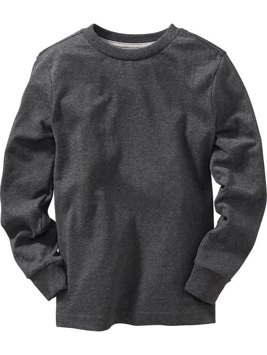 View large product image 1 of 1. Boys Long-Sleeve Crew-Neck Tee