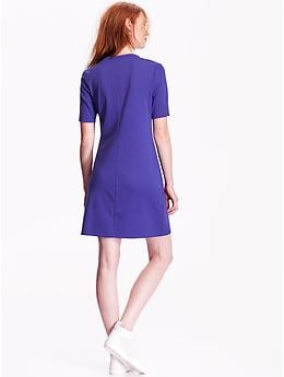 View large product image 2 of 2. Half-Sleeve Ponte-Knit Dress