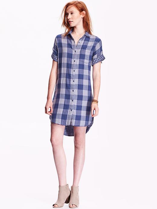 View large product image 1 of 2. Plaid Shirt Dress