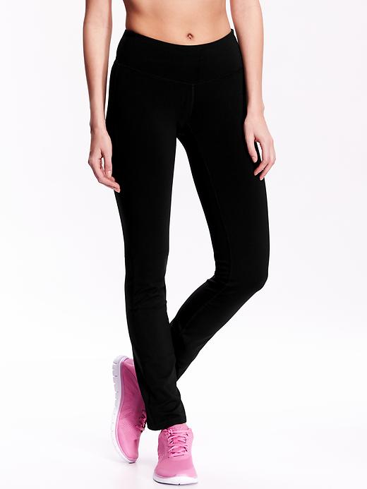 View large product image 1 of 2. Mid-Rise Straight Compression Pants for Women