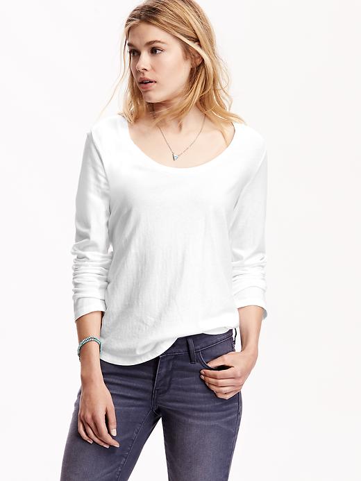 View large product image 1 of 1. Relaxed Scoop-Neck Tee