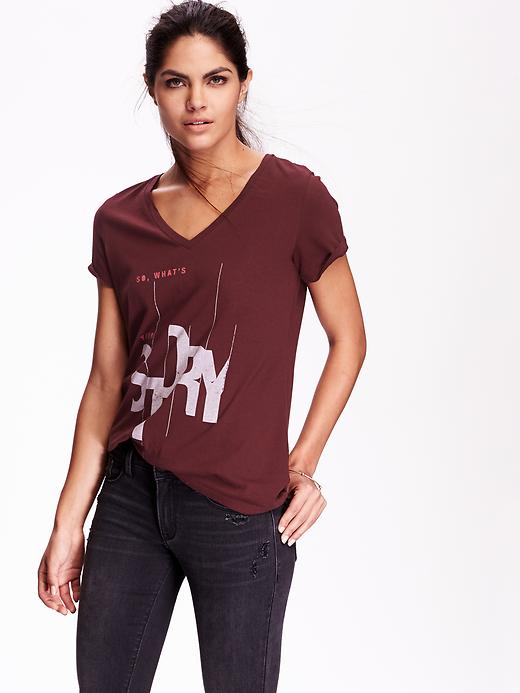 View large product image 1 of 2. Women's Graphic V-Neck Tee