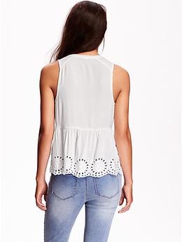 View large product image 2 of 2. Peplum Lace Tank