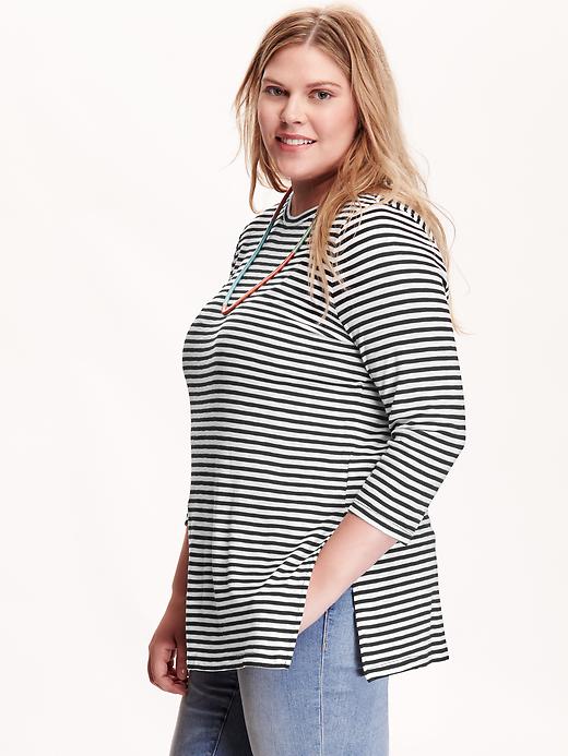 View large product image 1 of 1. Striped Plus-Size Tunic