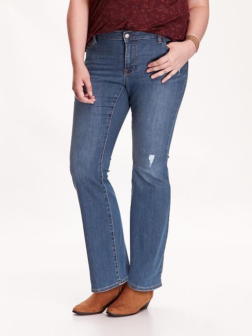 View large product image 1 of 2. Mid-Rise Plus-Size Boot-Cut Rockstar Jeans