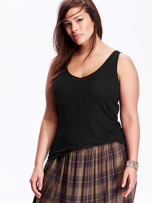View large product image 1 of 2. Fitted Plus-Size Tunic Tank