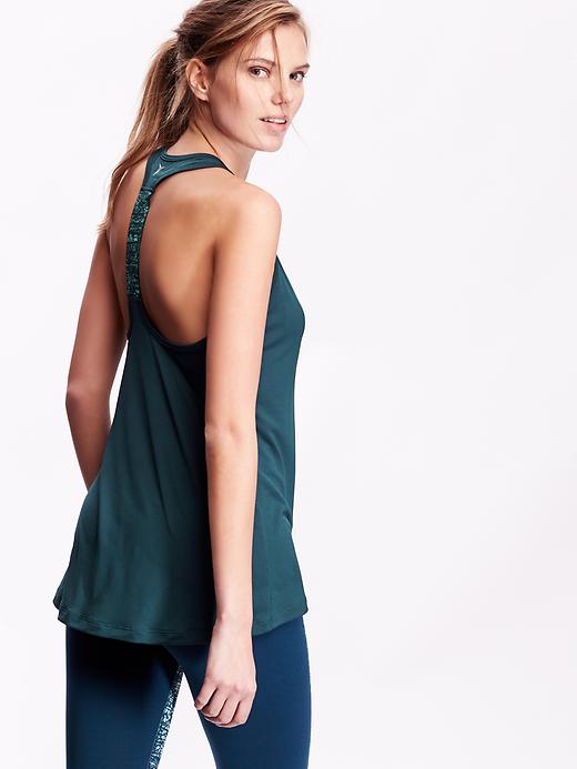 View large product image 1 of 2. Go-Dry Performance Racerback Elastic Tank for Women