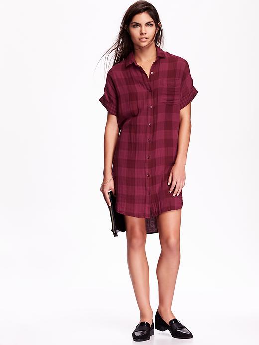 View large product image 1 of 1. Plaid Shirt Dress