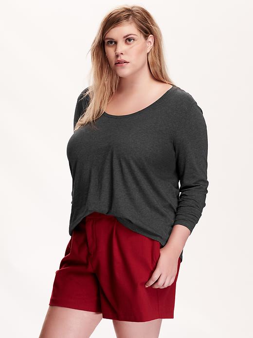 View large product image 1 of 1. Relaxed Plus-Size Scoop-Neck Tee