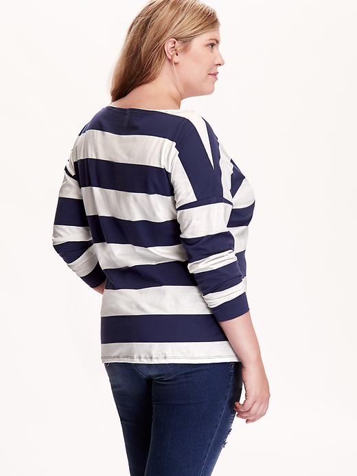 View large product image 2 of 2. Relaxed Striped Plus-Size Tee