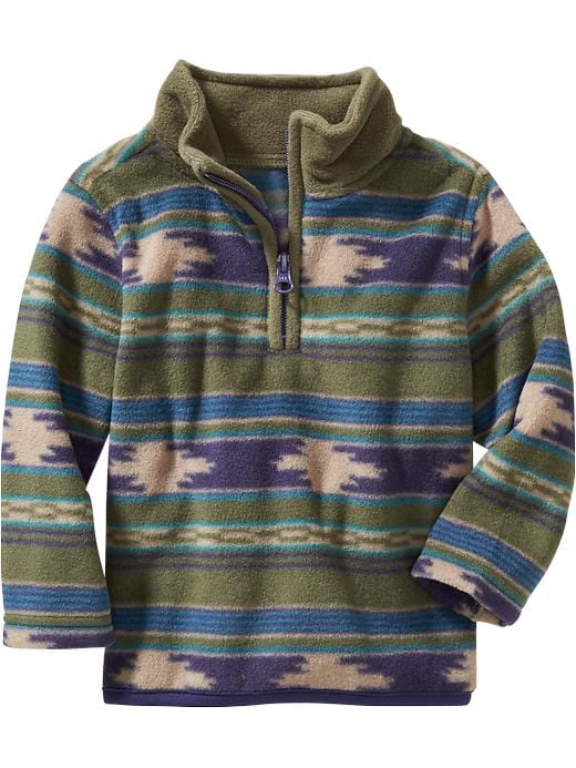 View large product image 1 of 1. Patterned Half-Zip Pullover for Baby