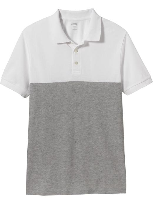 View large product image 1 of 1. Men's Colorblock Pique Polo