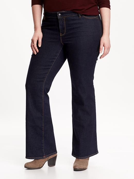 View large product image 1 of 3. Smooth & Slim Mid-Rise Plus-Size Boot-Cut Jeans