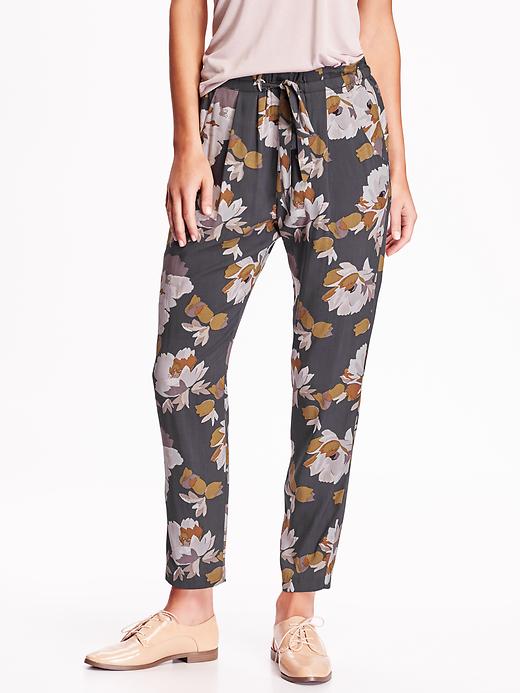 View large product image 1 of 2. High-Rise Floral Soft Pants