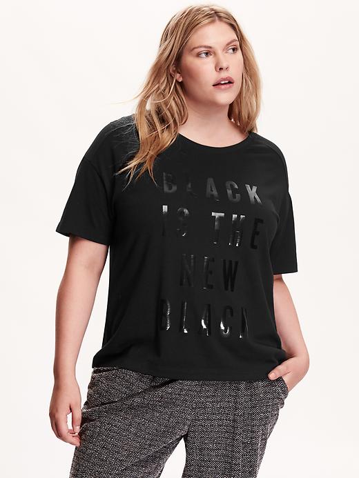 View large product image 1 of 2. Oversized Sporty Graphic Plus-Size Tee