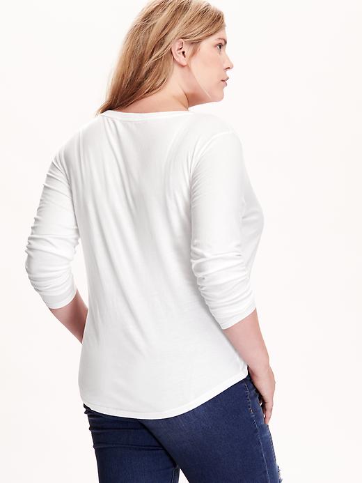 View large product image 2 of 2. Relaxed V-Neck Plus- Size Tee