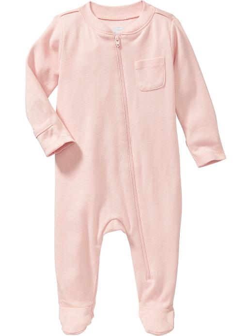 View large product image 1 of 1. Zip-Front Footed One-Piece for Baby