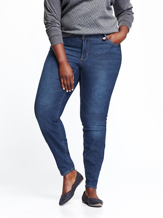 View large product image 1 of 1. Mid-Rise Plus-Size Skinny Jeans
