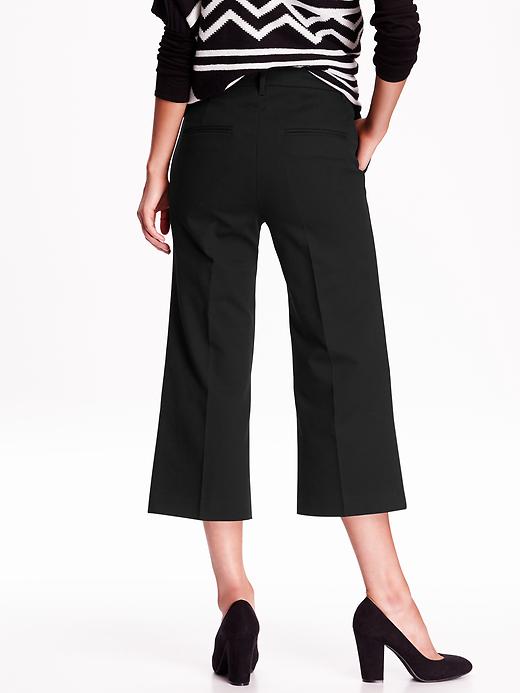 View large product image 2 of 2. High-Rise Wide-Leg Cropped Trousers