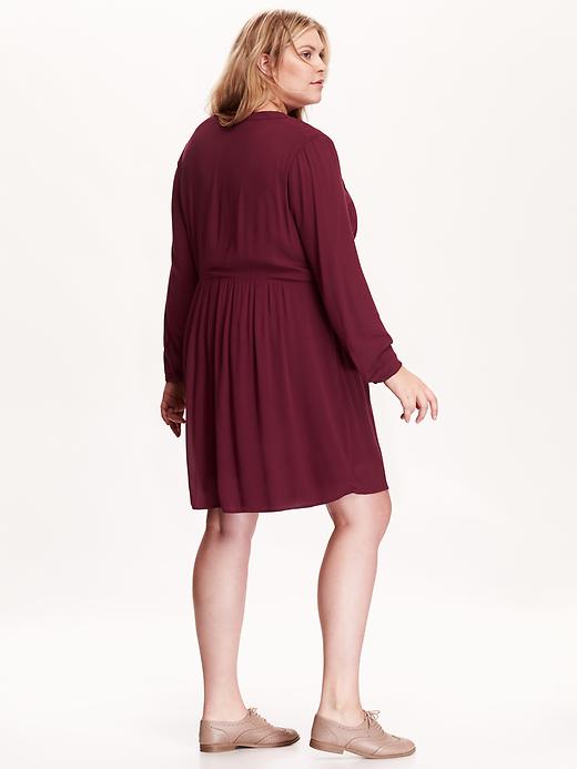 View large product image 2 of 2. Women's Plus Pintuck Swing Dress