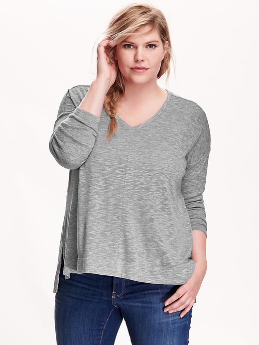 View large product image 1 of 1. Burnout Sweater-Knit Plus-Size Tee