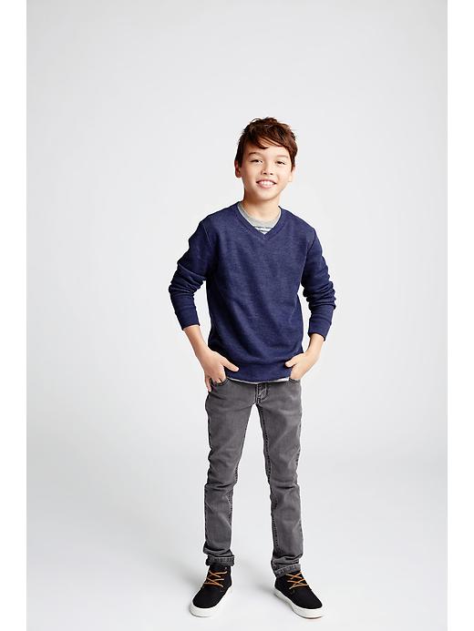 View large product image 1 of 2. V-Neck French-Rib Pullover for Boys