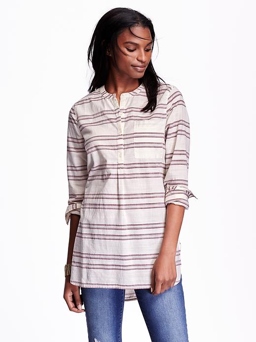 View large product image 1 of 1. Striped Tunic Pullover