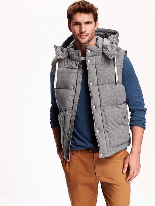 View large product image 1 of 2. Men's Hooded Quilted Vest