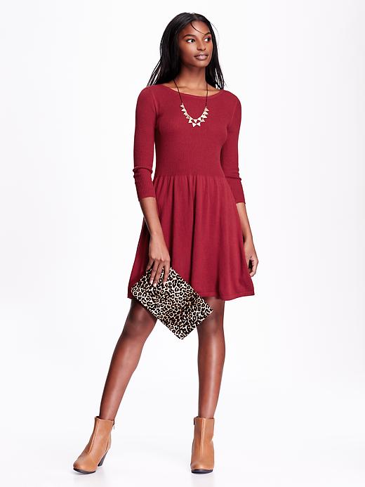 View large product image 1 of 1. Fit & Flare Sweater Dress