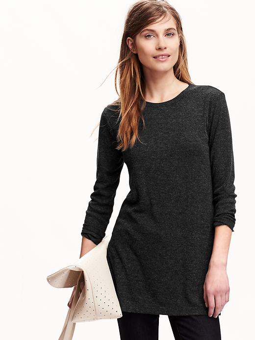 View large product image 1 of 1. Rib-Knit Tunic Tee