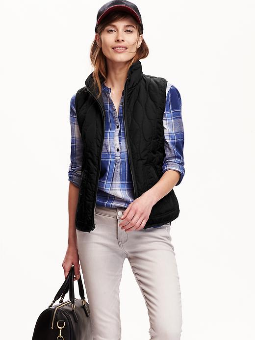 View large product image 1 of 1. Quilted Zip-Front Vest