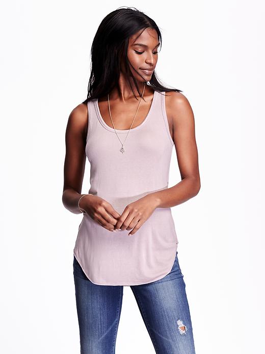 View large product image 1 of 2. Rounded-Hem Tank