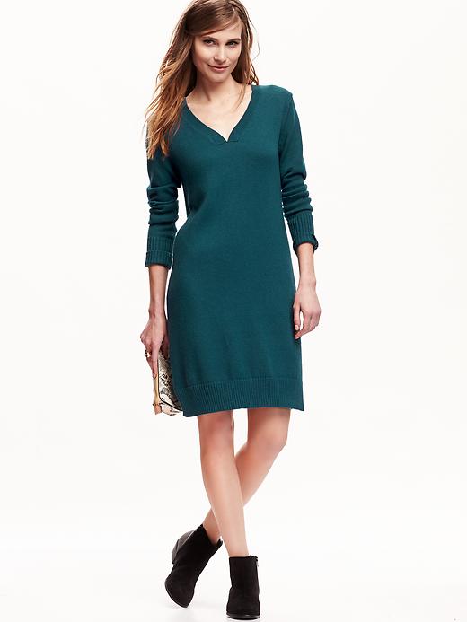 View large product image 1 of 1. V-Neck Sweater Dress