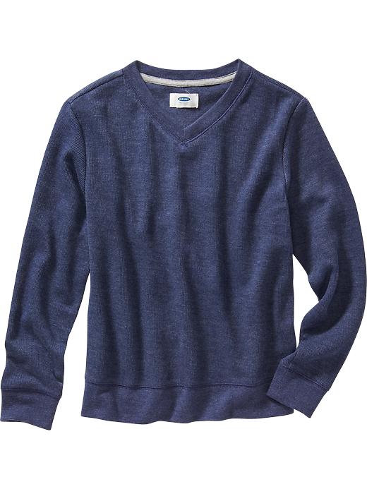 View large product image 2 of 2. V-Neck French-Rib Pullover for Boys
