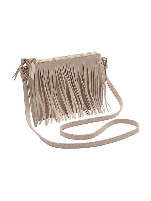 View large product image 1 of 1. Sueded Fringe Crossbody Bag for Women