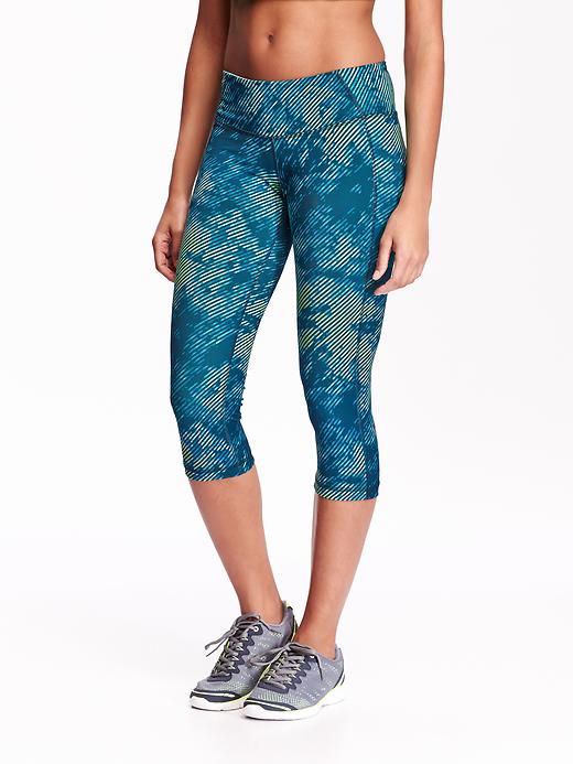 View large product image 1 of 1. Mid-Rise Compression Crops for Women
