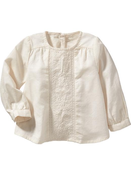 View large product image 1 of 1. Crew-Neck Top with Embroidered Detail for Baby