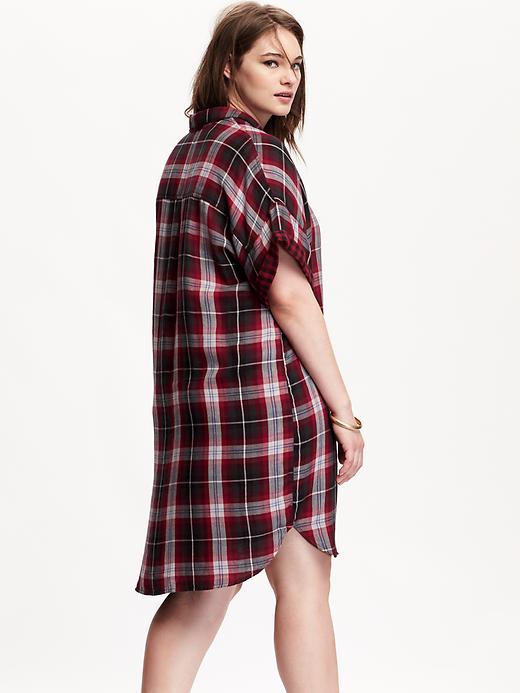 View large product image 2 of 2. Women's Plus Plaid Double-Weave Shirtdress